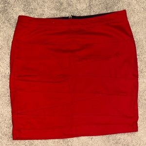 Lane Bryant red jean skirt